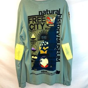 Free City - RARE Collector Natural History Museum 2009 Invite Long Sleeve XL Top